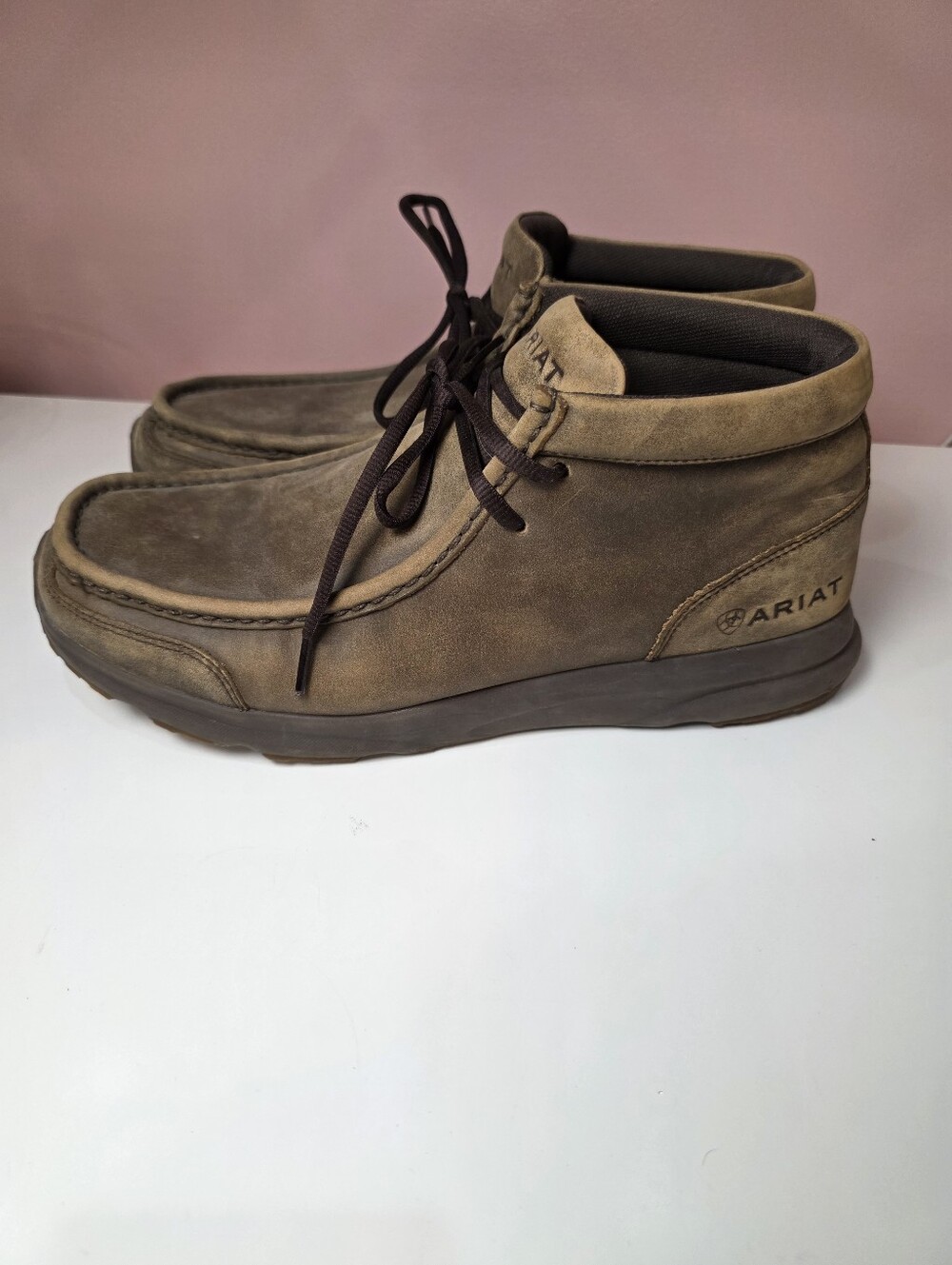 Ariat Spitfire Brown Bomber Leather Moc Toe Shoes Men’s 11.5 D